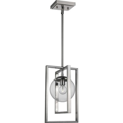 Atwell 8'' Brushed Nickel Luxe Globe Pendant with Clear Glass Shade