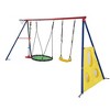 RUVALINO Playground Swings for Outdoor Swing Set, Children Outdoor Playset Place, Suitable for Garden, Courtyard, Multicolored,125.99”*24.2”*70.87" - 3 of 4