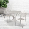 Flash Furniture Oia Commercial Grade 35.25" Round Indoor-Outdoor Steel Patio Table Set with 2 Round Back Chairs - 2 of 4