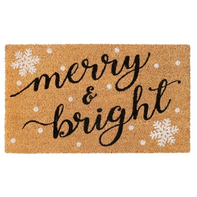 Raj 1'6" x 2'6" Tufted Merry and Bright Doormat Black