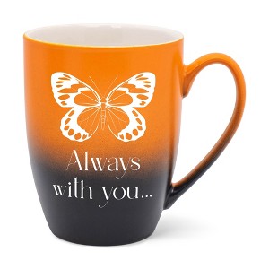 Elanze Designs Always With You Two Toned Ombre Matte Orange and Black 12 ounce Ceramic Stoneware Coffee Cup Mug - 1 of 4