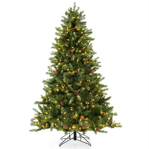 6/7/8 Feet Artificial Christmas Tree with Remote-controlled Color