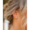 Pearl Earrings: 14k Gold-plated Cubic Zirconia Accented Pearl Drop Dangle Wedding Engagement Earrings For Women Bridal Bridesmaid - 4 of 4