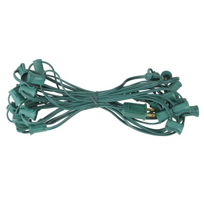 Northlight 25' Green C7 Christmas Light Socket Set - 18 Gauge Green Wire