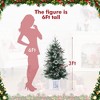 3FT Flocked Small Christmas Tree , Artificial Small Christmas Trees with Light, Multiple Pattern Bases, Outdoor Indoor for Winter Holiday Décor - 3 of 4