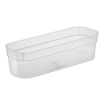Sterilite Narrow Storage Trays with Sturdy Banded Rim and Textured Bottom for Desktop and Drawer Organizing