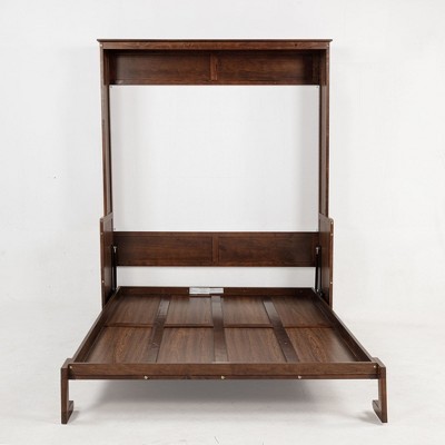 YOOCOZZ Queen Size Wood Murphy Bed Wall Bed with Gas Struts