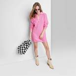 Women's Ascot + Hart Long Sleeve Graphic Knit Dress - Pink