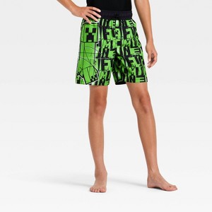 Boys' Minecraft Swim Shorts - Green - 1 of 3