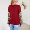 Anna-Kaci Women's Crisscross V-Neck Top with Leopard Print Long Sleeves and Relaxed Fit - 2 of 4