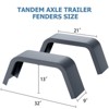 Trailer Fenders, Single Axle Trailer Fenders - 2 Pack Heavy Duty Steel Fenders Fit 14"-16" Tires for Car Hauler/Cargo/Landscape/Utility Trailers - 2 of 4