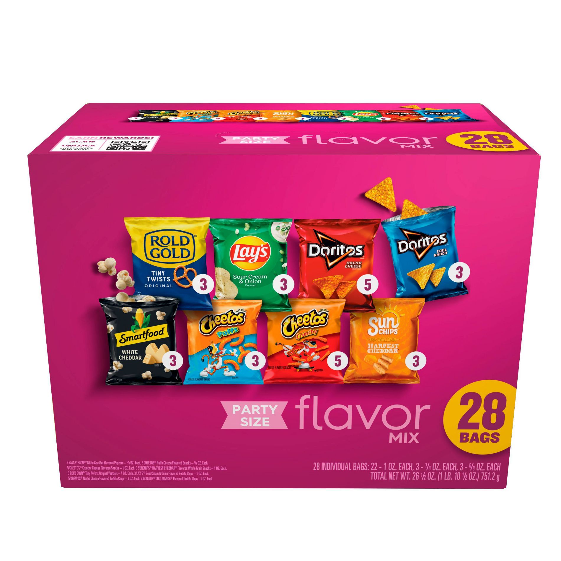 Frito-Lay Chips and Snacks Fun Times Mix Party Size Variety Pack - 28ct/26.5oz