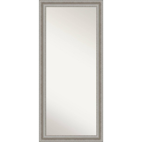 Silver Framed Mirror on Mirror, 33x69