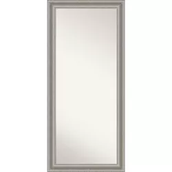 30" x 66" Parlor Silver Framed Full Length Floor/Leaner Mirror - Amanti Art