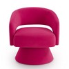 Okak Modern Swivel Accent Chairs for Bedroom, Upholstered Velvet Round Accent Chairs, 360 Degree Comfy Swivel Chair with Open Backrest - 3 of 4