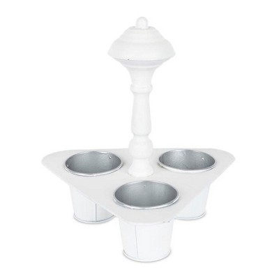 Melrose Pot Holder with Tin Planters 11"H