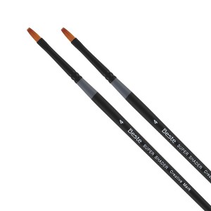 Creative Mark Beste Golden Taklon Super Shader #4 - 2 Pack Artist Brushes, Professional Watercolor Brushes, For Acrylic Painting, Short Handle, Sharp - 1 of 4