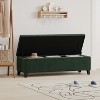 TiramisuBest Storage Ottoman,Retro Green Velvet Footstool with Hidden Storage for Living Room, Bedroom, or Entryway - 2 of 4