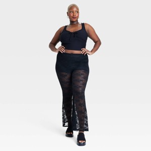 Women's Mid-Rise Flare Sheer Lace Pants - Wild Fable™ - 1 of 3