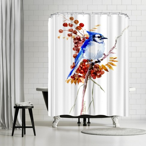 74 Shower Curtain Blue Jay
