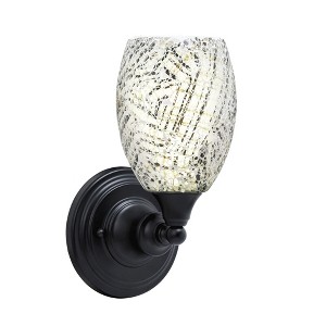 Toltec Lighting Any 1 - Light Sconce in  Matte Black with 5" Natural Fusion Shade - 1 of 1