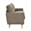 ORRD 67.7" Mid-Century Modern Loveseat, Upholstered Tufted Sofa with Solid Wood Legs for Living Room, Compact Two-Seater Couch, Beige - 4 of 4