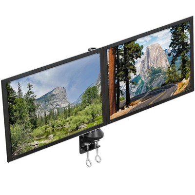 Dual Monitor Aluminum Alloy Desk Mount with C-Clamp Base