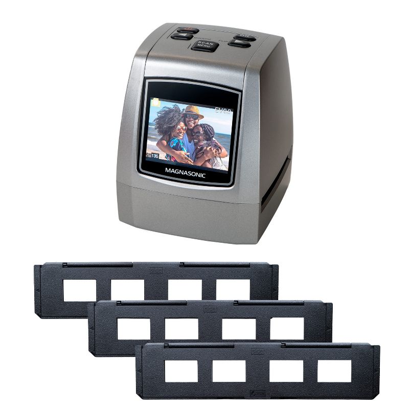 Magnasonic All-In-One High Resolution 24MP Film Scanner with 35mm Slide Film Holder, Converts Film Slides Negatives - Silver, 1 of 10