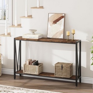 Console table,43 inch 2-story entrance table,narrow sofa table with storage space,for living room,hallway and foyer - 1 of 4