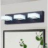 Dewdrop Modern 3-Light  Vanity Light - Sandblasted Glass & Black Mirror Finish Bathroom Wall Fixture - 2 of 4