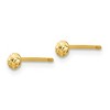 Black Bow Jewelry 3mm Diamond Cut Puffed Circle Post Earrings in 14k Yellow Gold - 2 of 4