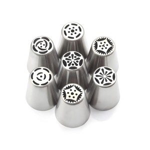 Kitcheniva 7 Pcs Russian Flower Icing Piping Nozzles Set - 1 of 2