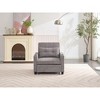 Racxily 3 in 1 Convertible Sleeper Chair Bed, Futon Chair, Lounge Beds with USB Ports, Pull Out Armchair w/ Adjustable Backrest, Light Gray - 2 of 4