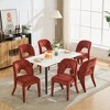 Kumasinova 19.7"H Sleek Dining Chairs Set of 2,Plush Chenille Kitchen Chair with Hollowed-Out Back,Iron Frame,300lbs Capacity - 2 of 4