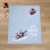 NoJo Disney Mickey and Minnie Mouse Blue, White and Red Winter Holiday "Oh, What Fun!" Snowflakes Photo Op Super Soft Baby Blanket - 2 of 4