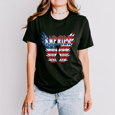 Simply Sage Market America Wings Short Sleeve Tee - XS - Black
