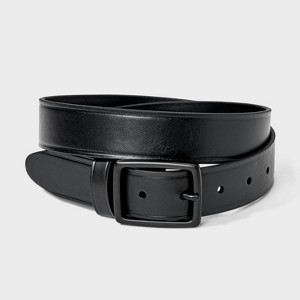 Men's Sleek Square Center Bar Buckle Belt - Goodfellow & Co™ Black - 1 of 3