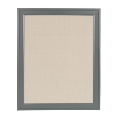 24" x 30" Bosc Framed Linen Fabric Pinboard Gray - DesignOvation