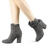 Allegra K Women's Round Toe Block Heel Ankle Booties - 2 of 4