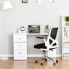 Vynxaria 47" Modern Home Office Desk with 3 Drawers Storage Shelf Bookcase Combo White Compact Design for Small Spaces Bedroom - 4 of 4