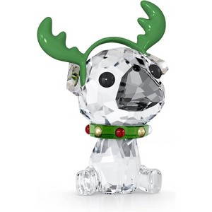 Swarovski Holiday Cheers Christmas Pug Ornament, Gold-Tone, White, Red and Green Crystals - 1 of 2