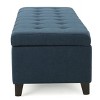 Grungis Contemporary Design Pouf Ottoman Bench with Storage, Versatile Foot Stools Ottoman with Flip-Top Seat for Bedroom, Living Room, Navy Blue - 4 of 4