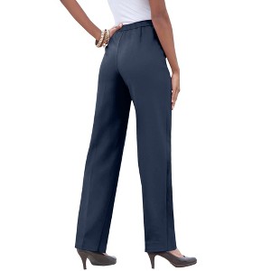 Roaman's Women's Plus Size Petite Classic Bend Over Pant - 1 of 4