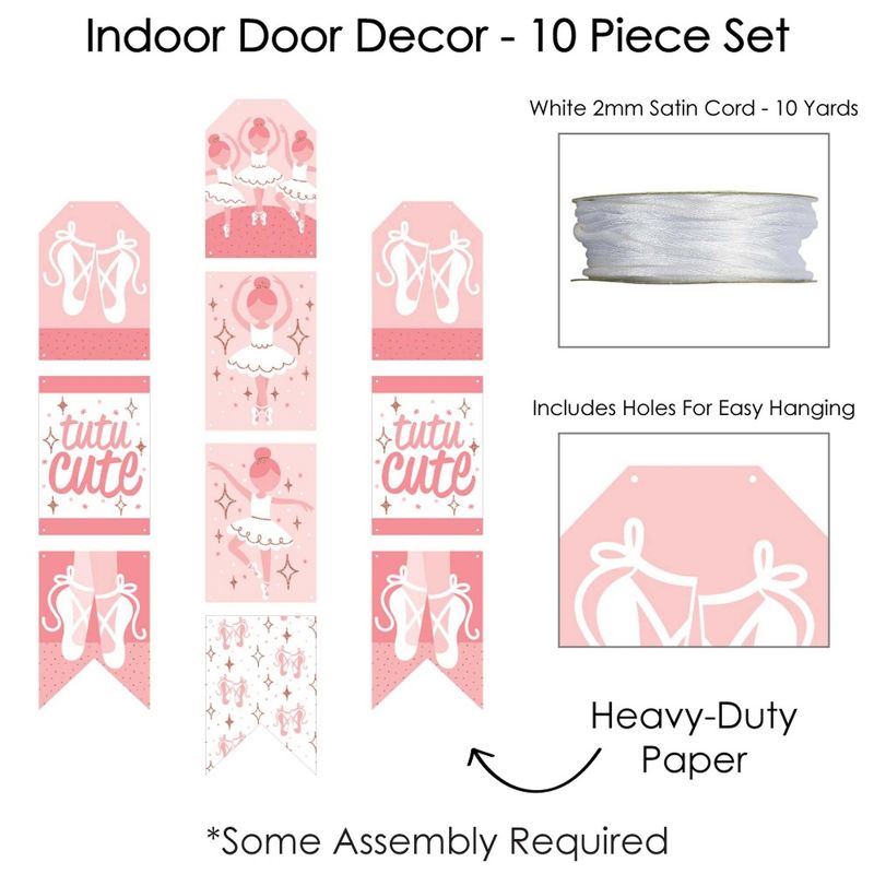 Big Dot of Happiness Tutu Cute Ballerina - Hanging Vertical Paper Door Banners - Ballet Birthday Party Baby Shower Wall Decor Kit - Indoor Door Decor, 5 of 8