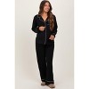 Pinkblush Black Button Down Top Wide Leg Pant Maternity Pajama Set - 2 of 4