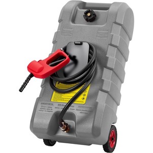 15-Gallon Fuel Caddy with Dual Brass Valves - 2 GPM Manual Pump, All-Terrain Wheels & UV-Resistant Polyethylene Construction - 1 of 4