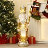 LuxenHome Lighted Silver and Gold Nutcracker Soldier with Scepter, Christmas Decoration - 2 of 4