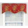 RLF Home Eliza Excellent Deep Color Background Cornice Stylish Window Valance 3" Rod Pocket 50" x 17" Red Wine - 2 of 3