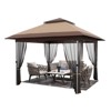 12'x12' Softtop Gazebo, Outdoor Pop Up Gazebo with Mosquito Netting, Party Tent & Shelter with Double Roofs for Gardens, Patios, Lawns - 2 of 4