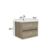 COWLOWN Black 24-in Wall-Mounted Bathroom Vanity with Integrated Ceramic Sink and Overflow, Large Storage Floating Vanity for Modern Bathroom - 4 of 4